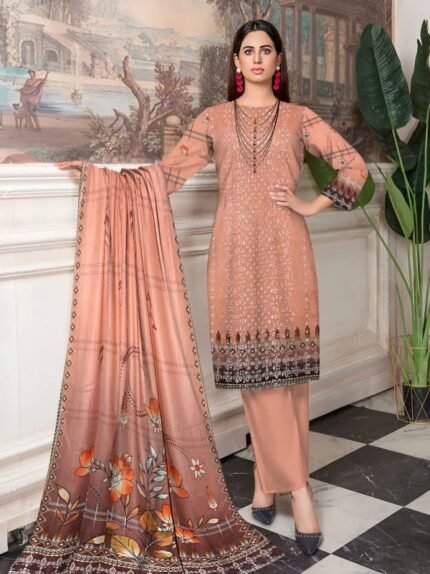 Nisha Designer Unstitched Party Wear 3 piece Summer Dress